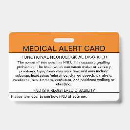 Perturbação Neurológica Funcional Crachá Médico