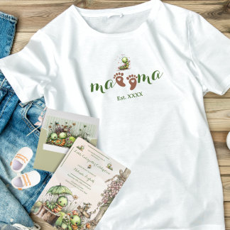 Pés Marrons de Bebê Fofo Coração Mamãe e Lagarta