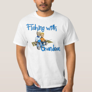 Pesca com a camisa da pesca do neto