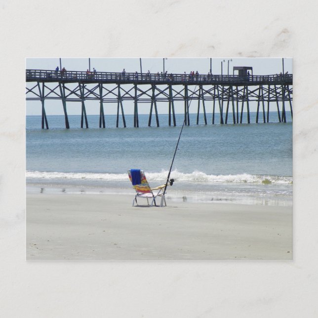 Pesca com cartão de posto na praia de Oak Island (Frente)