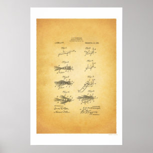 Pesca com mosca 1921 Poster de patente dos EUA - E