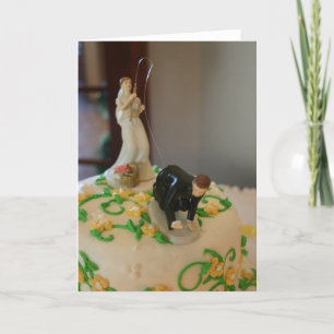 Pesca da noiva para o cartão de casamento origina