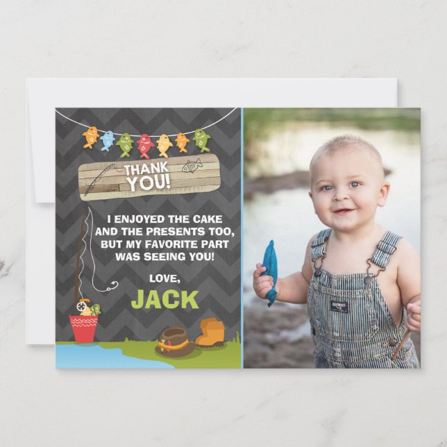 Pesca de Cartões de agradecimentos de Aniversário (Frente)