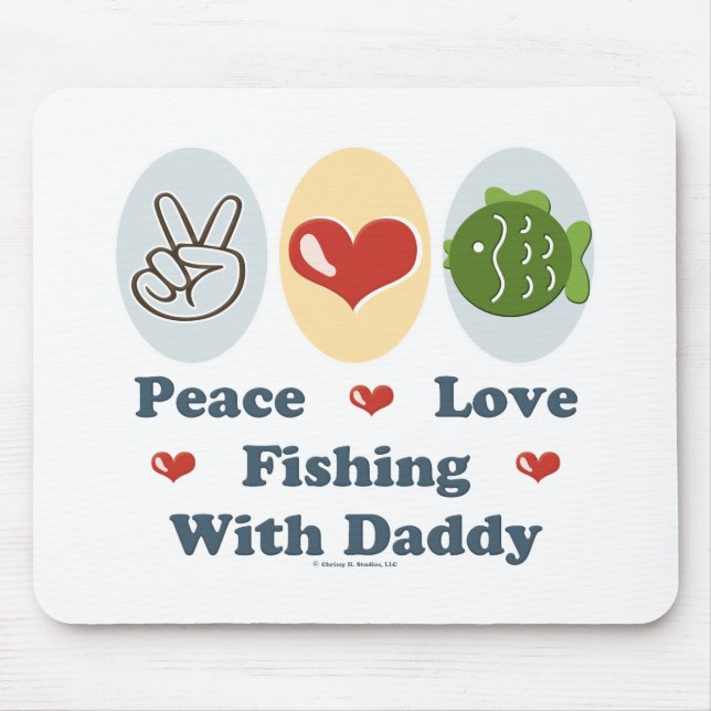 Pesca do amor da paz com pai Mousepad (Frente)