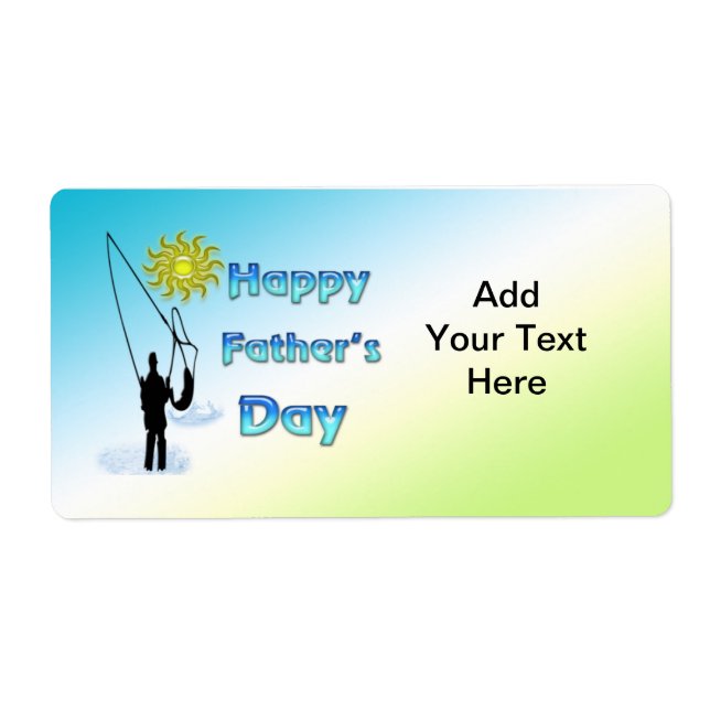 Pesca - Etiqueta de Dia de os pais Feliz (Frente)