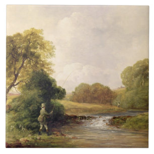 Pesca: Jogando um peixe (óleo em canvas)