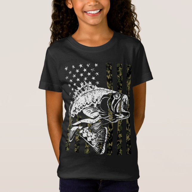 Pesca Pullover Camouflage Bandeira americana Pesca (Frente)