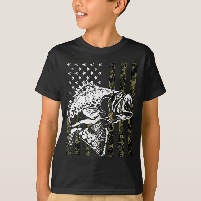 Pesca Pullover Camouflage Bandeira americana Pesca (Frente)