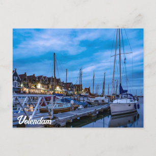 Pesca tradicional Volendam com cartão postal notur