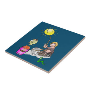 Pescador de Azulejos, Peixes, Sol, Azul