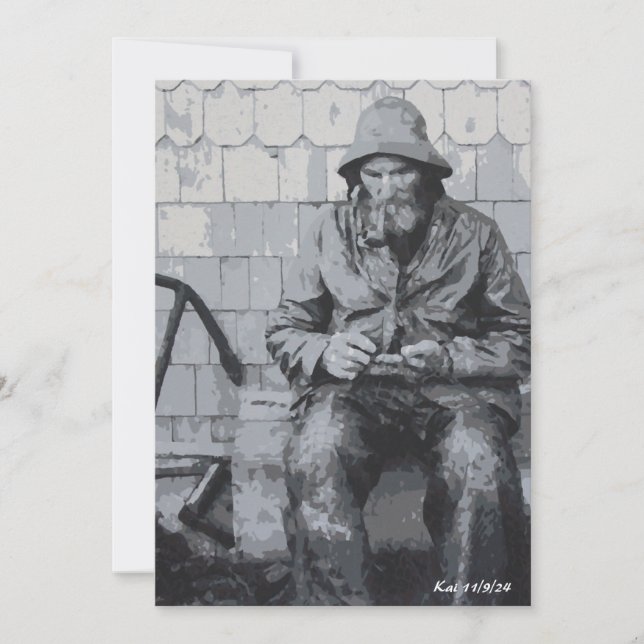 Pescador De Gloucester Enviando Cartões Flores De  (Frente)