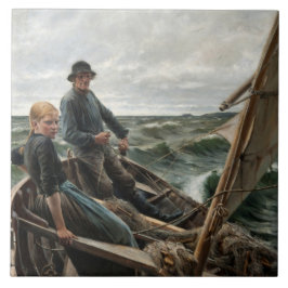 Pescador e filha no mar (por Albert Edelsense)