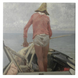 Pescador em seu barco (por Vincenzo Caprile)