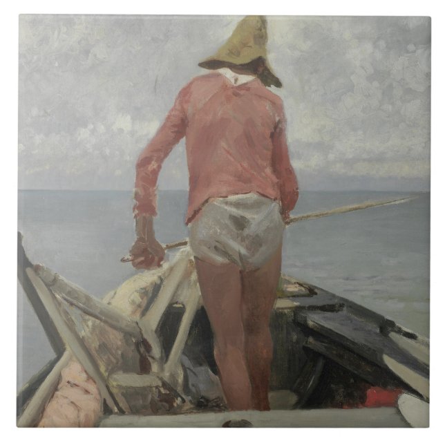 Pescador em seu barco (por Vincenzo Caprile) (Frente)