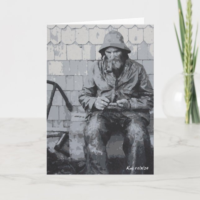 Pescador Gloucester Enviando Cartões Dobrados (Frente)