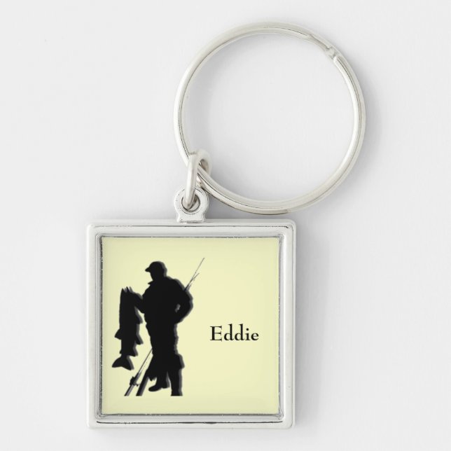 Pescador Monograma Chaveiro de esportes (Frente)