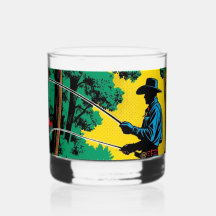 Pescador no Riverbank Whiskey Glass