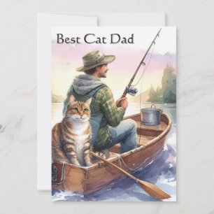 Pescando com o Papai Melhor Papai de Gato Cartão P
