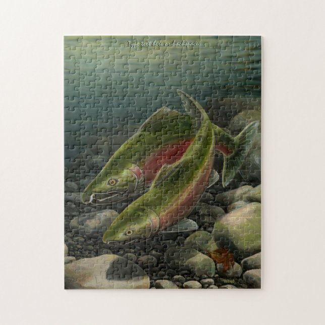 Pescando o quebra-cabeça Salmon selvagem (Vertical)