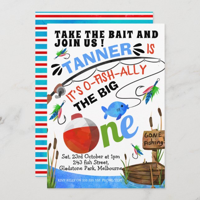 Pescar É O Grande Convite De Aniversário (Frente/Verso)