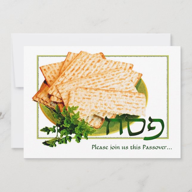 "Pessach, Matzah, Maror" Convites para Seder de Pa (Frente)