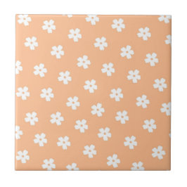 Pêssego Branco e Retro Floral Branco, Cheio