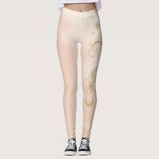 Pêssego Celestial Pinky com Leggings do Tema da Lu (Frente)