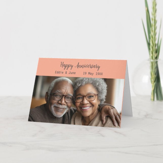 Pêssego de Cartão de Aniversário com Foto de Anive (Frente)