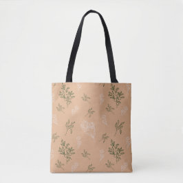 Pêssego de Verão Pêssego Floral Tote Bag