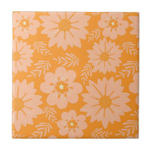 Pêssego de Vintagem Retroativa Padrão de Flor Lara