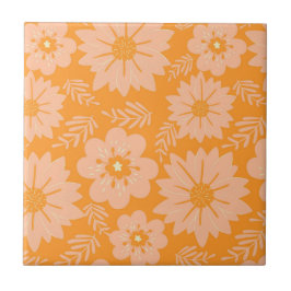 Pêssego de Vintagem Retroativa Padrão de Flor Lara