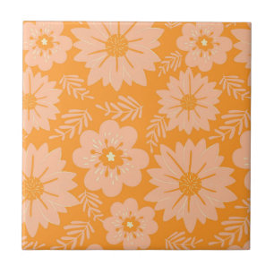 Pêssego de Vintagem Retroativa Padrão de Flor Lara