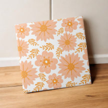 Pêssego de Vintagem Retroativa Padrão de Flor Lara
