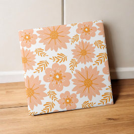 Pêssego de Vintagem Retroativa Padrão de Flor Lara
