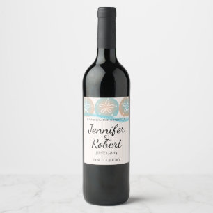 Pêssego e etiqueta azul do vinho dos dólares de