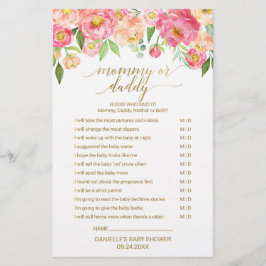 Pêssego e Pink Peony Flor Bebê Jogo