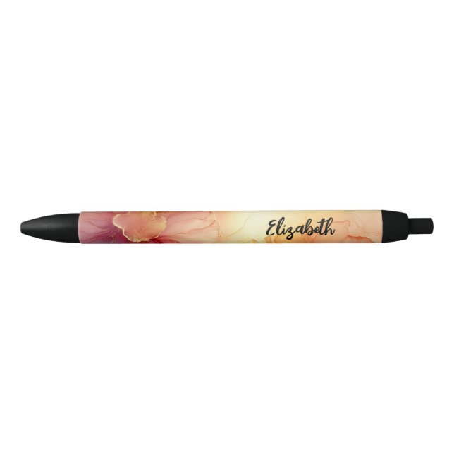 Pêssego Floral Personalizado e Caneta de Tinta Álc (Frente)