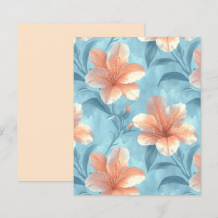Pêssego Hibisco Floral em Papel de Álbum de Recort