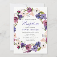 Pêssego Pêssego Borgonha Floral Baptismo Convite