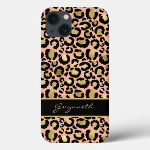 Pêssego preto Leopardo preto com o seu nome