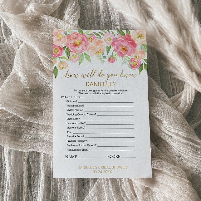 Pêssego Rosa "Como Você Conhece A Noiva" Jogo (Criador carregado)