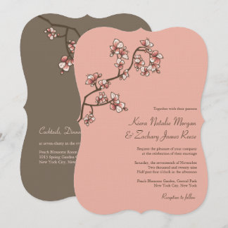 Pêssego rosa Pêssego Sakura Convite de casamento c