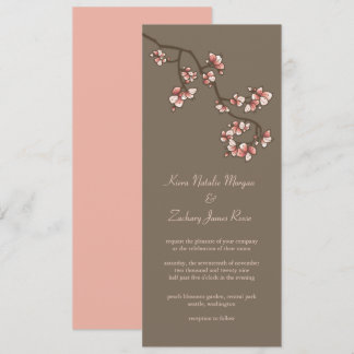 Pêssego rosa Pêssego Sakura Convite de casamento c