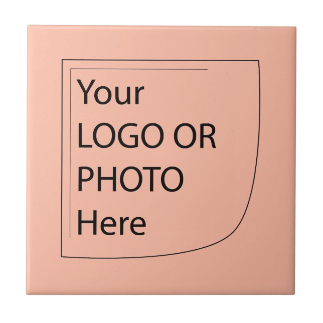 Pêssego suave de cor de tendência - Azulejo cerâmi (Frente)