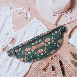 Pêssego Verde Boho Floral Luna Moth Daisy Padrão