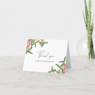 Pêssegos - Cartão de Agradecimento de Casamento