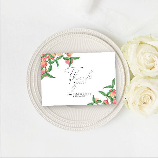 Pêssegos - cartões de agradecimentos de chá de pan (Criador carregado)