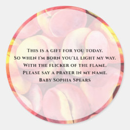 Pêssegos de aquarela - adesivo de velas de oração