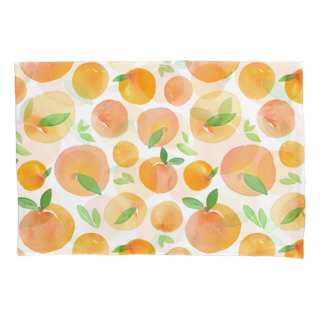 Pêssegos de aquarela pintados à mão: sem costura. (Frente)