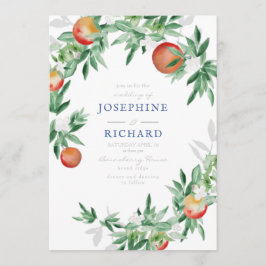 Pêssegos, design de aquarela, para o convite de ca